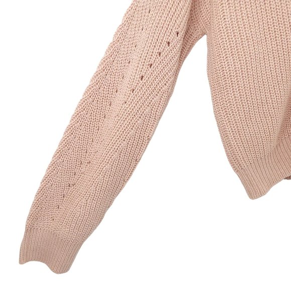 Poof Apparel Light Pink 3 Button Knit V Neck Cardigan Womens M Long Sleeve NEW - Picture 10 of 15